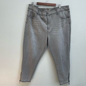 Seven Stella McCartney pencil jeans skinny with ankle zippers gray slimming 26W